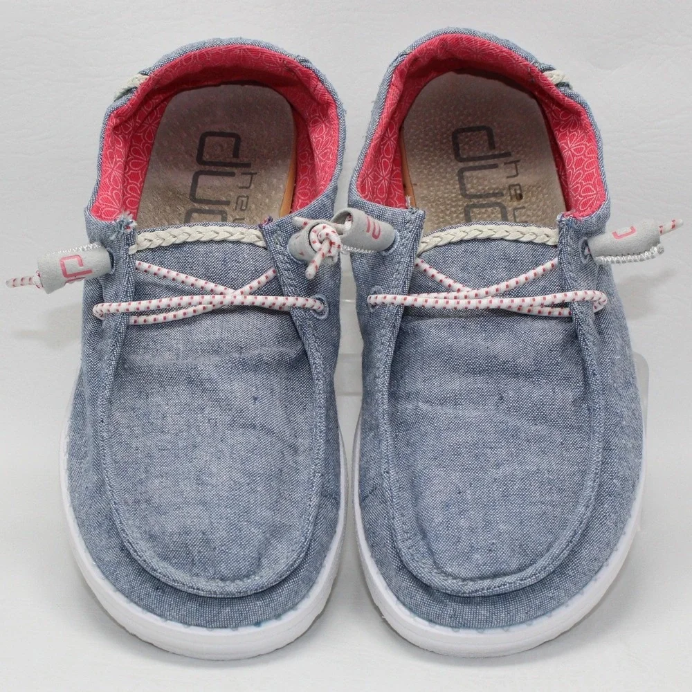 Hey Dude Wendy Chambray Braid Indigo Blue Slip On Shoes US 5 EU 36 121415704